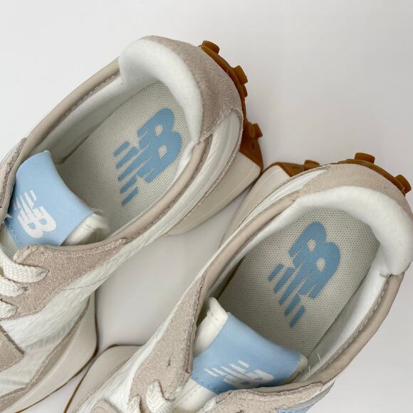 New Balance | 327 Sneaker in Timberwolf, Sea Salt, & Light Chrome Blue US 6 - Picture 10 of 15